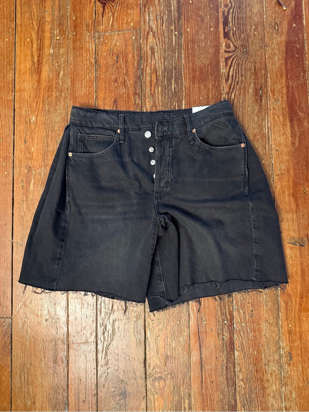 NWT We The Free Black Boomerang High-Rise Long Short